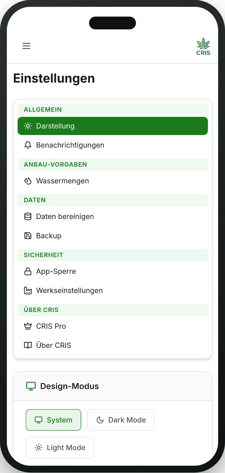 Auswertungen und Diagramme in der CRIS App